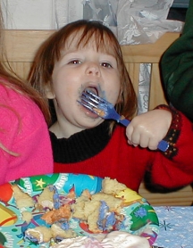 Ash eating her cake!