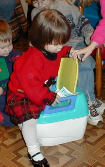One foot in the potty!