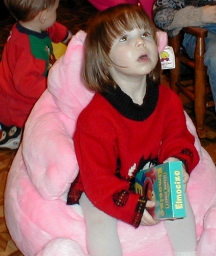 What a soft chair she has!